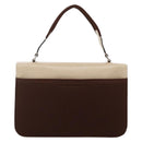 Miu Miu Hand Bag Leather Beige Silver Auth LNZ021-2