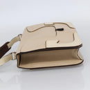 Miu Miu Hand Bag Leather Beige Silver Auth LNZ021-3