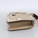 Miu Miu Hand Bag Leather Beige Silver Auth LNZ021-4