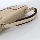 Miu Miu Hand Bag Leather Beige Silver Auth LNZ021-7