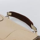 Miu Miu Hand Bag Leather Beige Silver Auth LNZ021-8