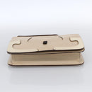 Miu Miu Hand Bag Leather Beige Silver Auth LNZ021-5