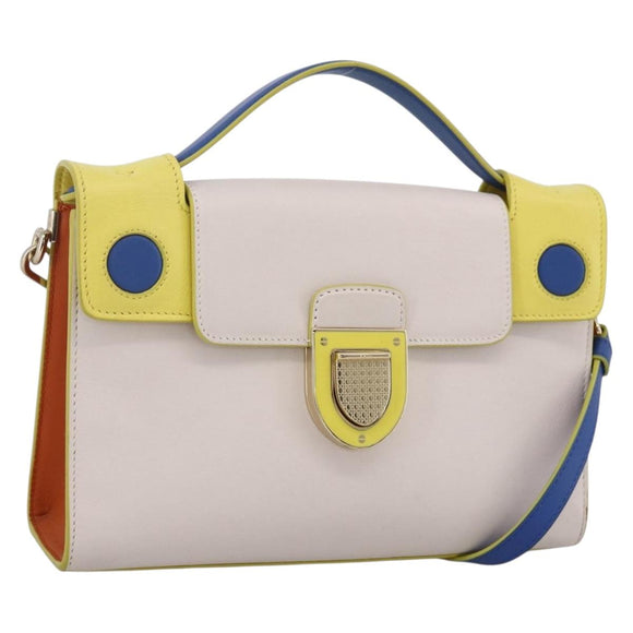 Christian Dior Shoulder Bag Leather 2way Multicolor Gold Auth LNZ023V