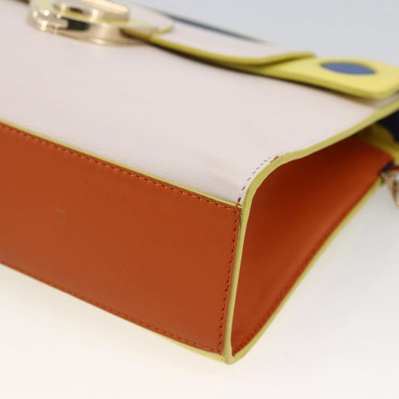Christian Dior Shoulder Bag Leather 2way Multicolor Gold Auth LNZ023V