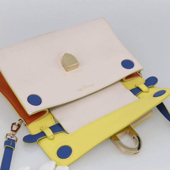 Christian Dior Shoulder Bag Leather 2way Multicolor Gold Auth LNZ023V