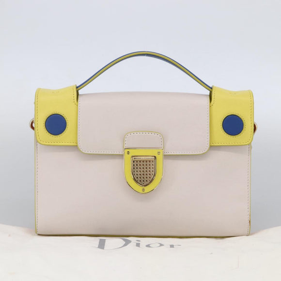 Christian Dior Shoulder Bag Leather 2way Multicolor Gold Auth LNZ023V