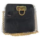 Salvatore Ferragamo Gancini Chain Bag plastic 2way Clear Gold Auth LNZ028-1