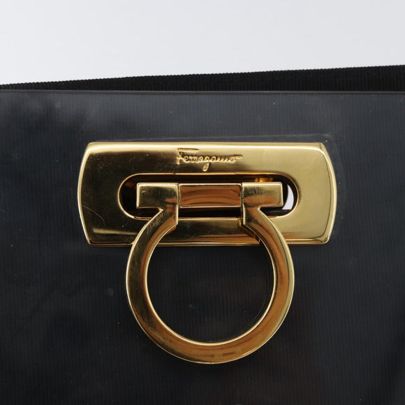 Salvatore Ferragamo Gancini Chain Bag plastic 2way Clear Gold Auth LNZ028