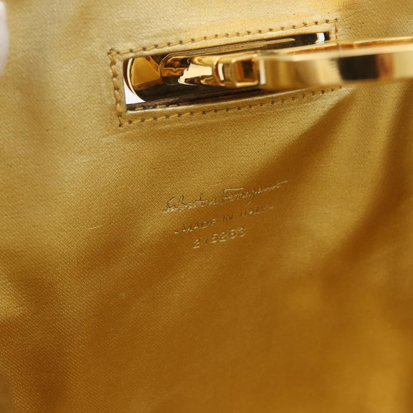 Salvatore Ferragamo Gancini Chain Bag plastic 2way Clear Gold Auth LNZ028