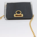 Salvatore Ferragamo Gancini Chain Bag plastic 2way Clear Gold Auth LNZ028-6