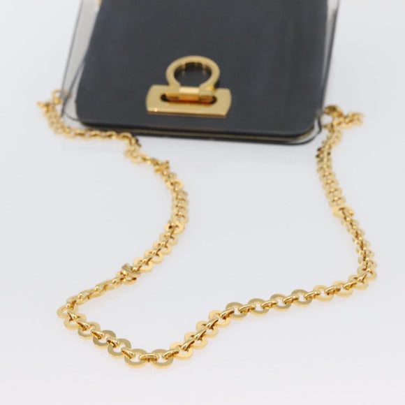 Salvatore Ferragamo Gancini Chain Bag plastic 2way Clear Gold Auth LNZ028