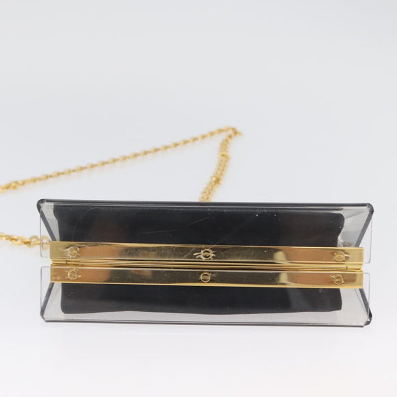 Salvatore Ferragamo Gancini Chain Bag plastic 2way Clear Gold Auth LNZ028