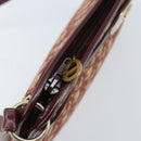 Christian Dior Trotter Canvas Shoulder Bag Red Gold Auth LNZ038-10