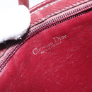 Christian Dior Trotter Canvas Shoulder Bag Red Gold Auth LNZ038-11