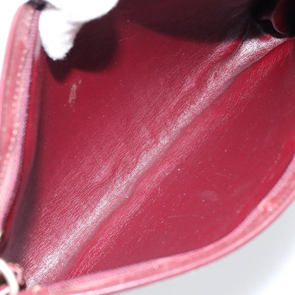 Christian Dior Trotter Canvas Shoulder Bag Red Gold Auth LNZ038