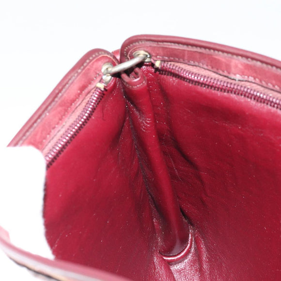 Christian Dior Trotter Canvas Shoulder Bag Red Gold Auth LNZ038