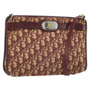 Christian Dior Trotter Canvas Shoulder Bag Red Gold Auth LNZ038-1
