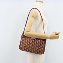 Christian Dior Trotter Canvas Shoulder Bag Red Gold Auth LNZ038-20