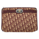 Christian Dior Trotter Canvas Shoulder Bag Red Gold Auth LNZ038-13