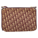 Christian Dior Trotter Canvas Shoulder Bag Red Gold Auth LNZ038-2