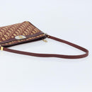 Christian Dior Trotter Canvas Shoulder Bag Red Gold Auth LNZ038-7