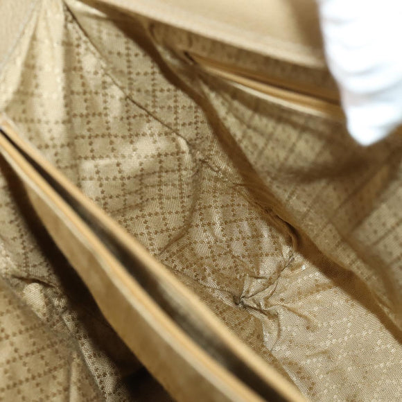 GUCCI Bamboo Hand Bag Suede 2way Beige Gold Auth LNZ043