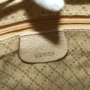 GUCCI Bamboo Hand Bag Suede 2way Beige Gold Auth LNZ043-19