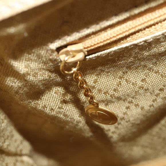 GUCCI Bamboo Hand Bag Suede 2way Beige Gold Auth LNZ043