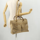 GUCCI Bamboo Hand Bag Suede 2way Beige Gold Auth LNZ043-23