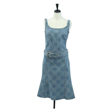 BURBERRY Nova Check One Piece Denim Blue Auth LNZ046V