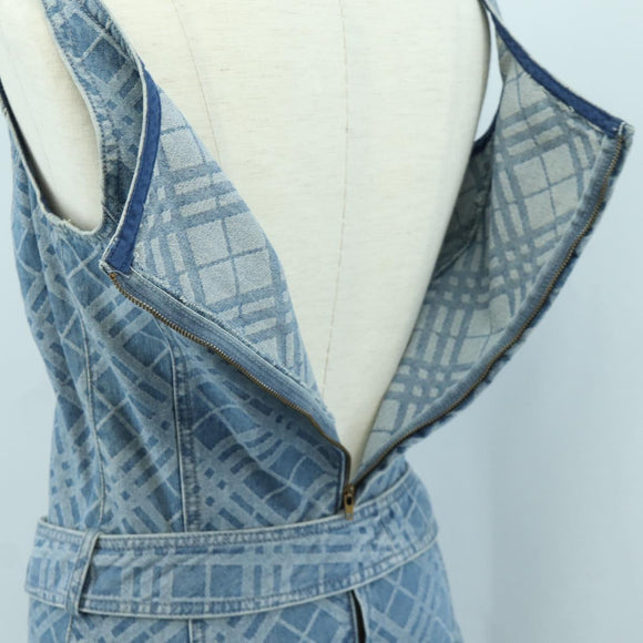 BURBERRY Nova Check One Piece Denim Blue Auth LNZ046V