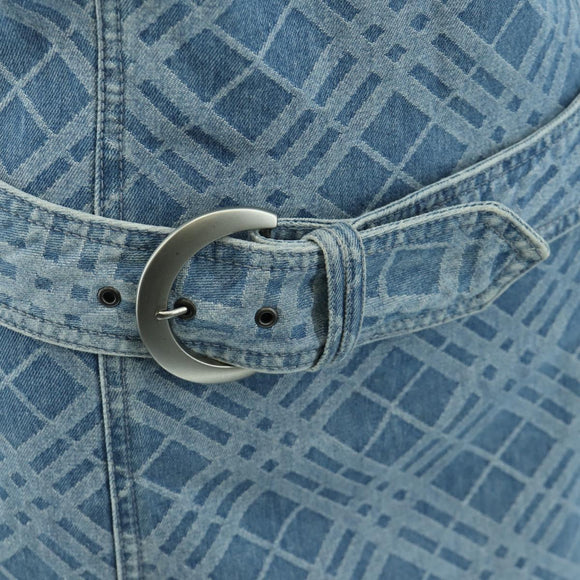 BURBERRY Nova Check One Piece Denim Blue Auth LNZ046V