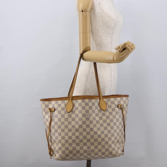 LOUIS VUITTON Damier Azur Neverfull MM Tote Bag N41605 LV Auth LNZ052