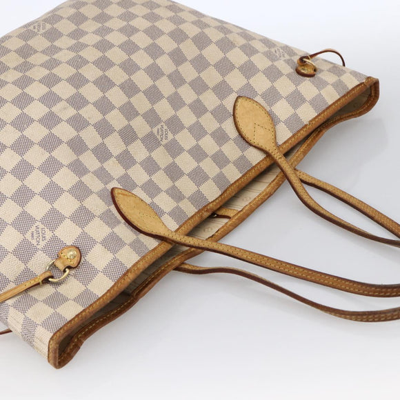 LOUIS VUITTON Damier Azur Neverfull MM Tote Bag N41605 LV Auth LNZ052