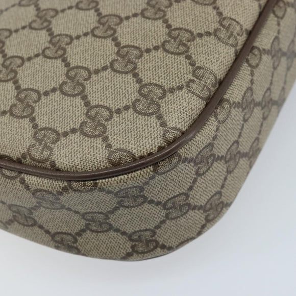 GUCCI GG Supreme Web Sherry Line Clutch Bag PVC Beige Gold 89 01 034 Auth LNZ056