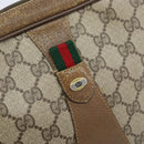 GUCCI GG Supreme Web Sherry Line Clutch Bag PVC Beige Gold 89 01 034 Auth LNZ056-17