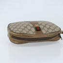 GUCCI GG Supreme Web Sherry Line Clutch Bag PVC Beige Gold 89 01 034 Auth LNZ056-5