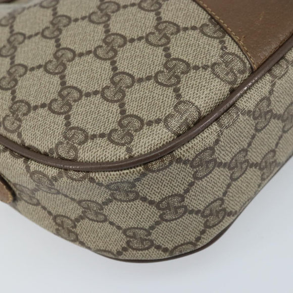 GUCCI GG Supreme Web Sherry Line Clutch Bag PVC Beige Gold 89 01 034 Auth LNZ056