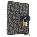 Christian Dior Trotter Canvas Day Planner Cover Navy Gold Auth LNZ057-1