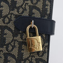 Christian Dior Trotter Canvas Day Planner Cover Navy Gold Auth LNZ057-17
