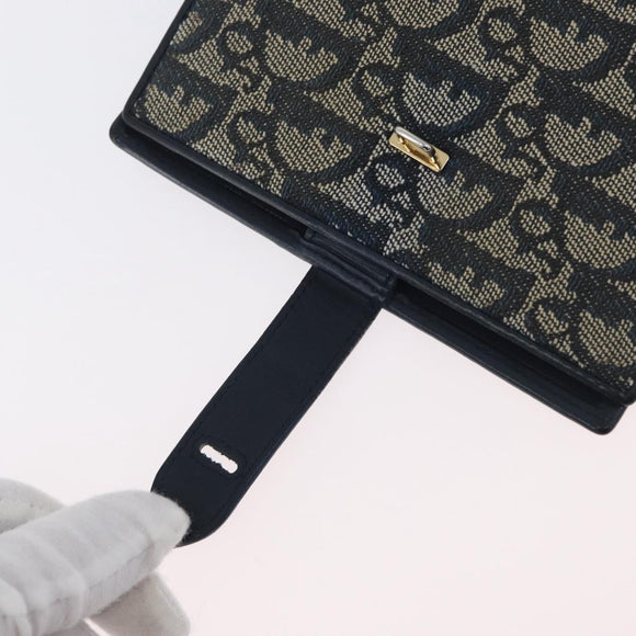 Christian Dior Trotter Canvas Day Planner Cover Navy Gold Auth LNZ057