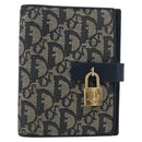 Christian Dior Trotter Canvas Day Planner Cover Navy Gold Auth LNZ057-13