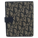 Christian Dior Trotter Canvas Day Planner Cover Navy Gold Auth LNZ057-2