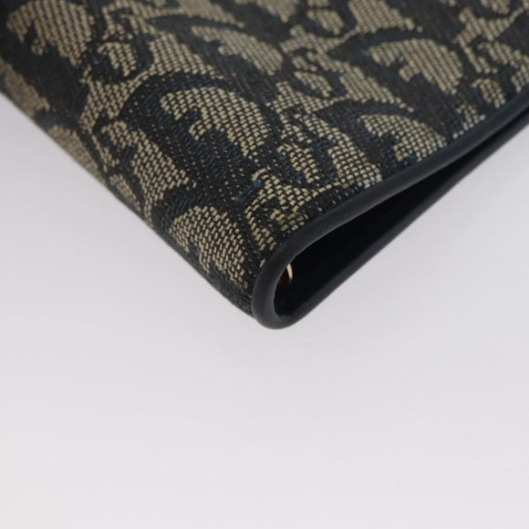 Christian Dior Trotter Canvas Day Planner Cover Navy Gold Auth LNZ057