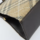 BURBERRY Nova Check Shoulder Bag Wool Beige Gold Auth LNZ061A-11