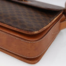 CELINE Macadam Canvas Shoulder Bag PVC Leather Brown Gold Auth LNZ062-9