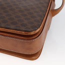 CELINE Macadam Canvas Shoulder Bag PVC Leather Brown Gold Auth LNZ062-15