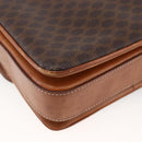CELINE Macadam Canvas Shoulder Bag PVC Leather Brown Gold Auth LNZ062-16
