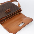 CELINE Macadam Canvas Shoulder Bag PVC Leather Brown Gold Auth LNZ062-10