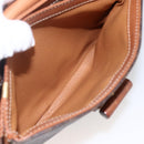 CELINE Macadam Canvas Shoulder Bag PVC Leather Brown Gold Auth LNZ062-22
